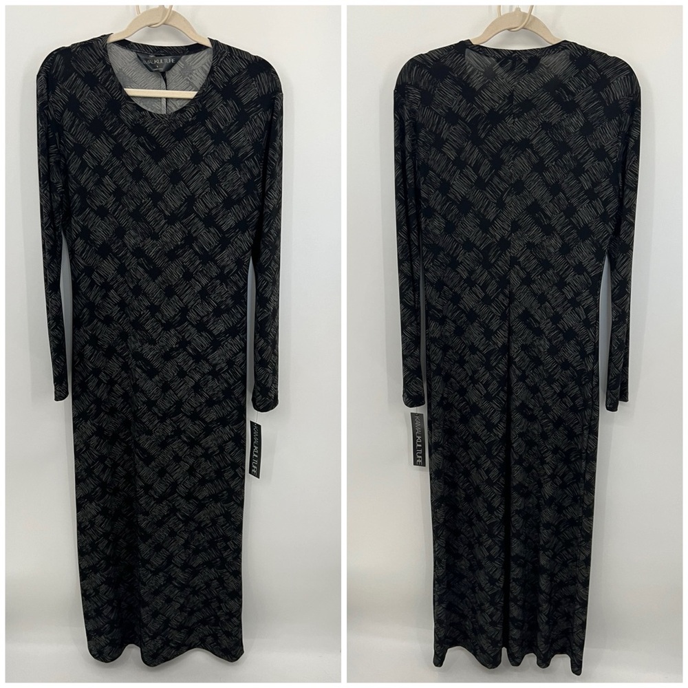 Norma Kamali X KamaliKulture long sleeve crew neck maxi dress